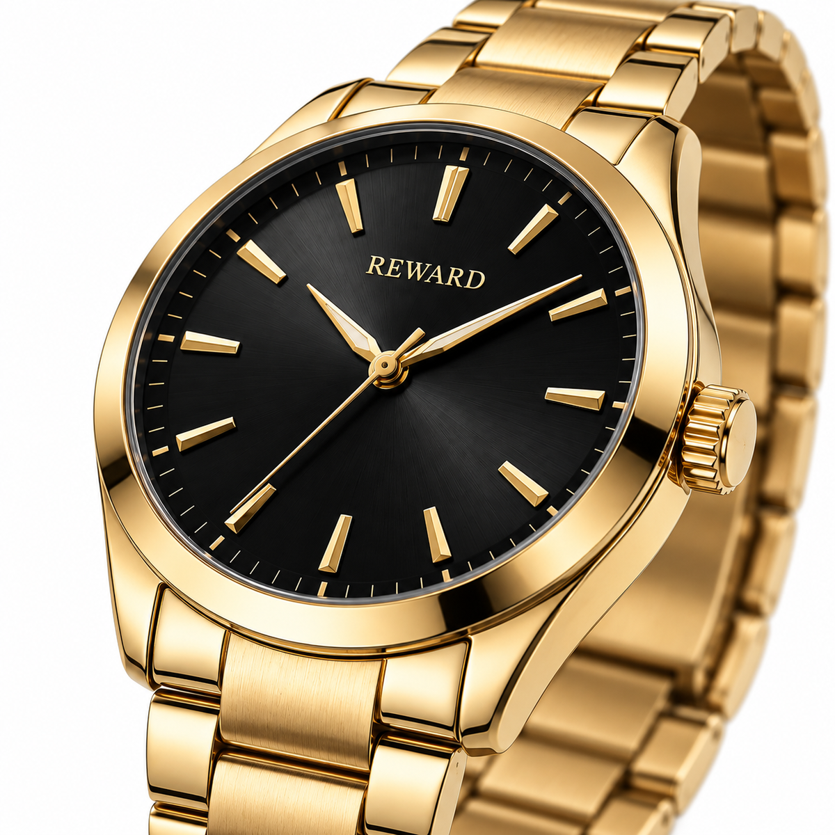 Reward gold black angled view