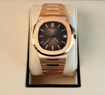 Luxury Rose Gold Automatic Watch – Premium Nautilus Style Men’s Watch