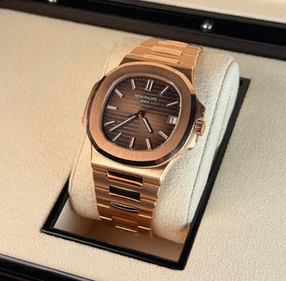 Luxury Rose Gold Automatic Watch – Premium Nautilus Style Men’s Watch