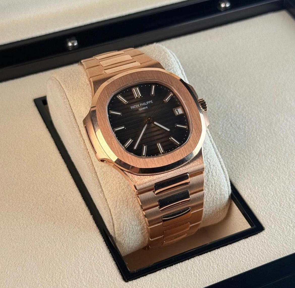 Luxury Rose Gold Automatic Watch – Premium Nautilus Style Men’s Watch