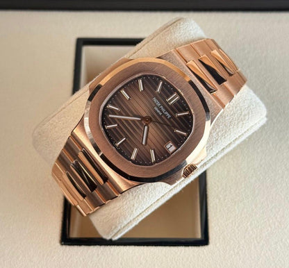Luxury Rose Gold Automatic Watch – Premium Nautilus Style Men’s Watch