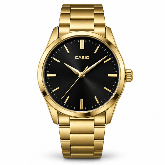 Casio Variant — Analog Gold Black — front view