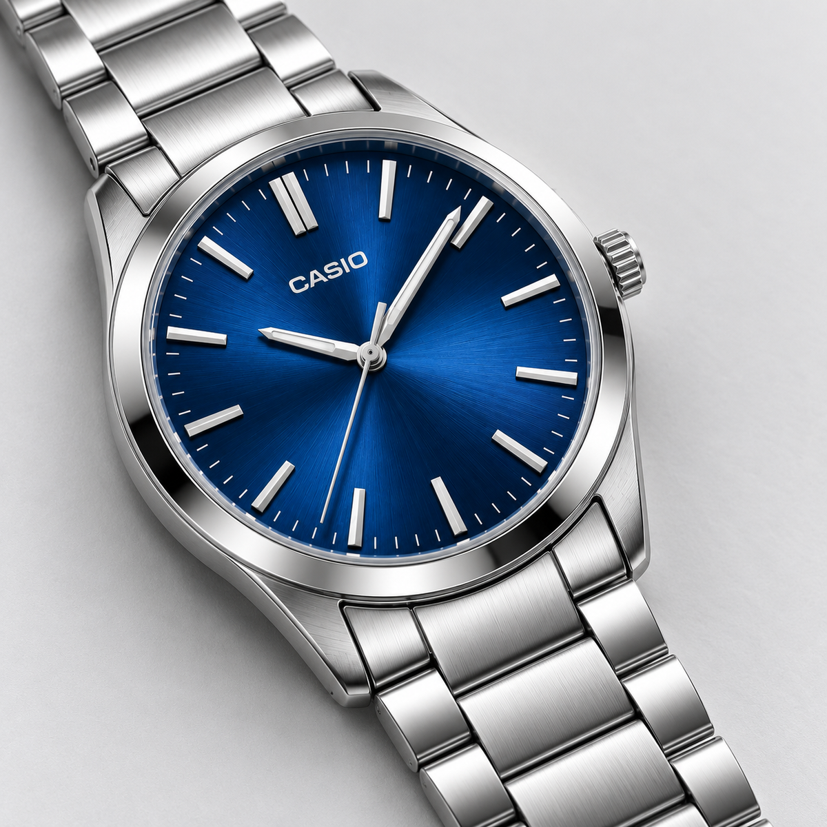 Casio Variant — Analog Silver Blue — detail view