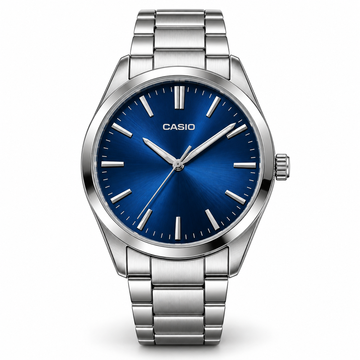 Casio Variant — Analog Silver Blue — front view
