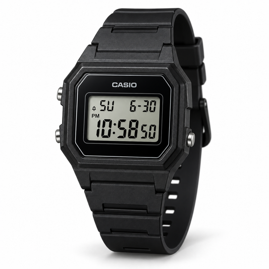 Classic black digital watch design visualization