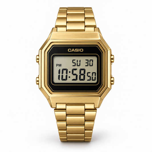 Casio Variant — Retro Digital Gold — front view