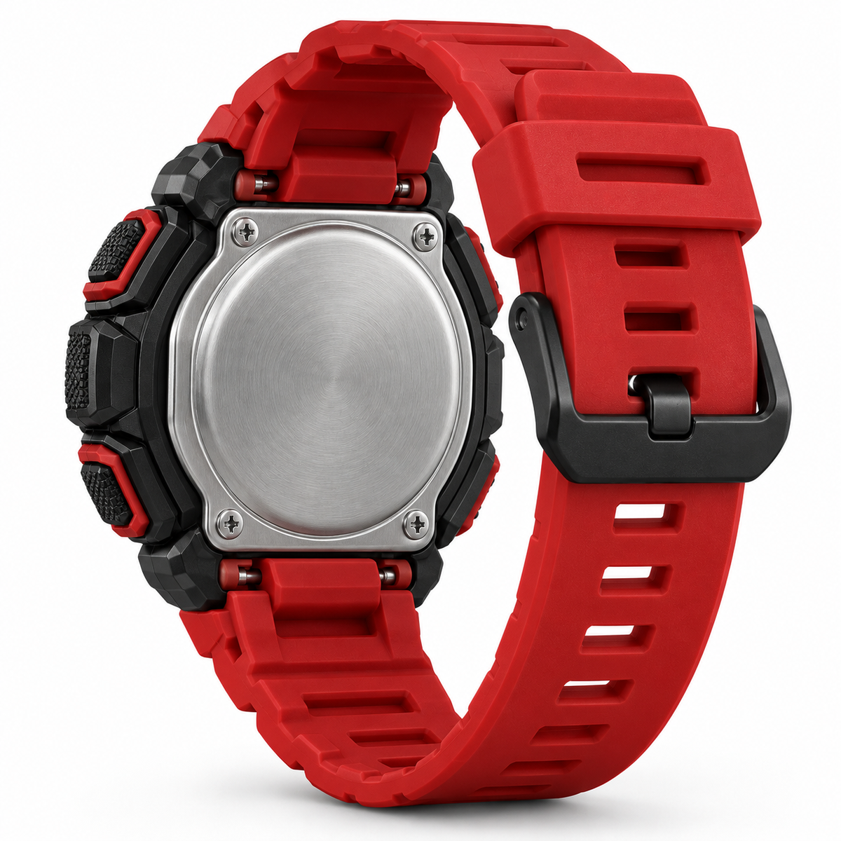 Casio Sport Digital Red — rear view