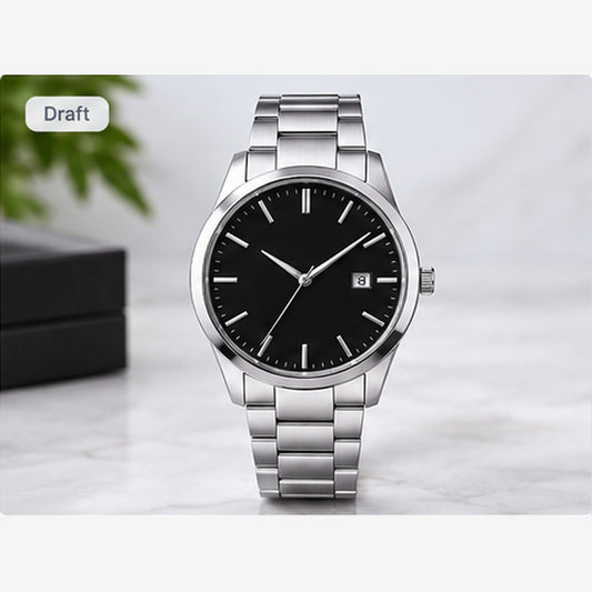 Concept image of a classic silver bracelet analog watch; illustrative placeholder, not verified supplier stock.