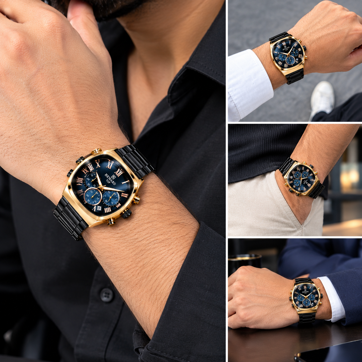 Premium Reward Watch for Men – Black & Gold