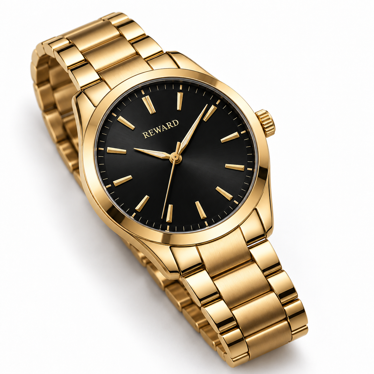 Reward gold black angled view