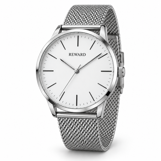 Reward Silver White Minimal watch design