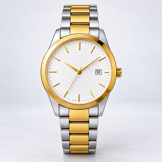 Executive Everyday Watch — AI-generated straight-on front full watch studio photograph